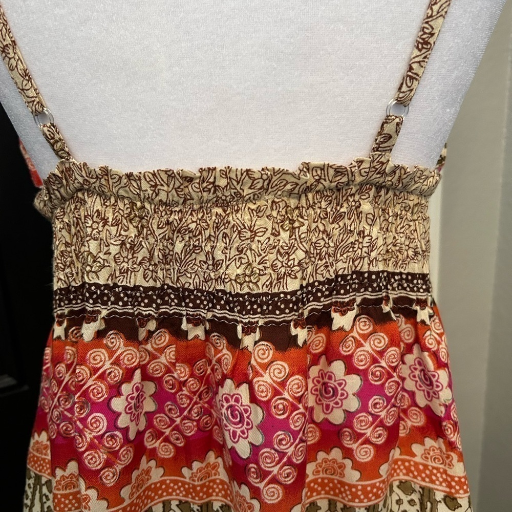 Anthropologie Revolve Boemo Boho Hippie Multi Pattern Maxi Sundress Size M - Picture 7 of 15